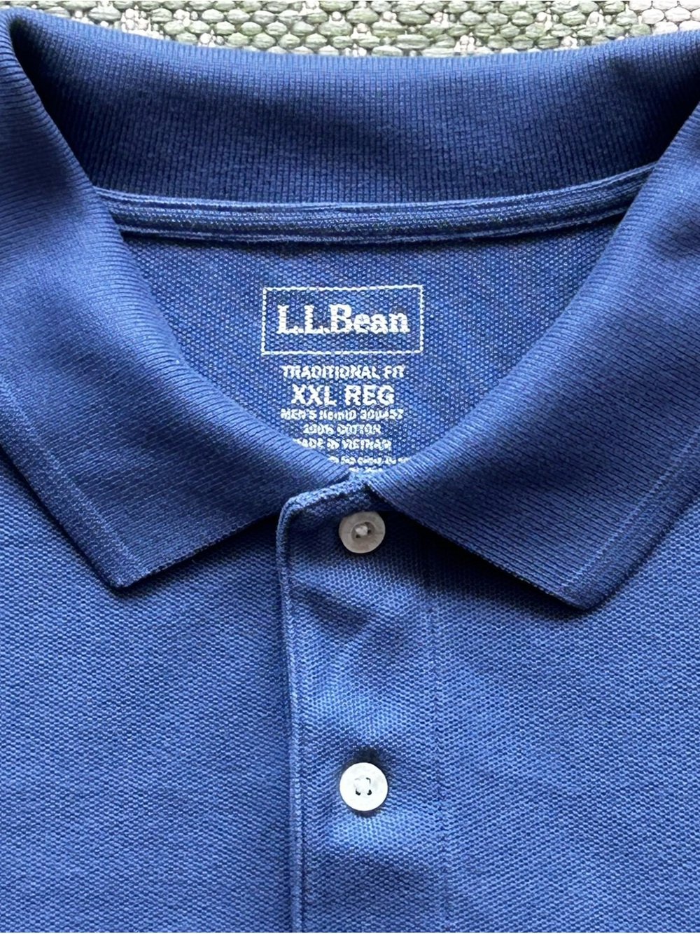 L.L. Bean Men's Traditional Fit Cotton Polo Shirt in Slate Blue XXL